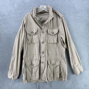 Rothco Field Jacket Mens S Beige Military Canvas‎ Full Zip Pockets Mid-Length
